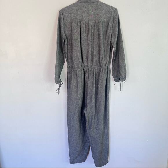 Chelsea Mak Admiralty Jumpsuit Gray Tie-Front Utility Sz S - Picture 4 of 7
